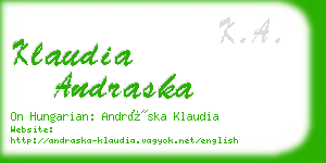 klaudia andraska business card